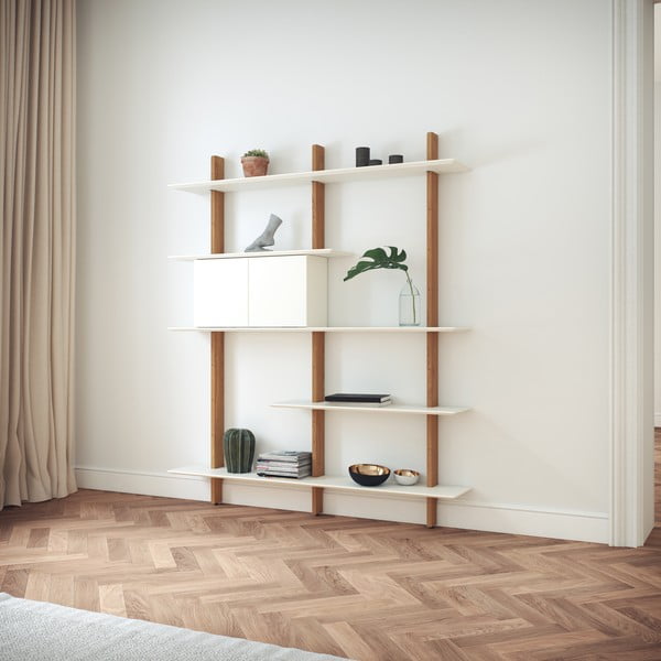 Sistem modular de rafturi alb/aspect de lemn de stejar 162x190 cm Bridge – Tenzo-image-3