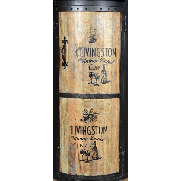 Dulap vinotecă negru din metal număr sticle 9, 60x155 cm Luni – Interia Home & Living-image-1