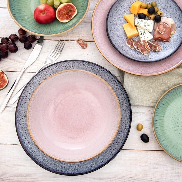 Farfurie roz adâncă din ceramică ø 20,5 cm Glaze – Orion-image-3