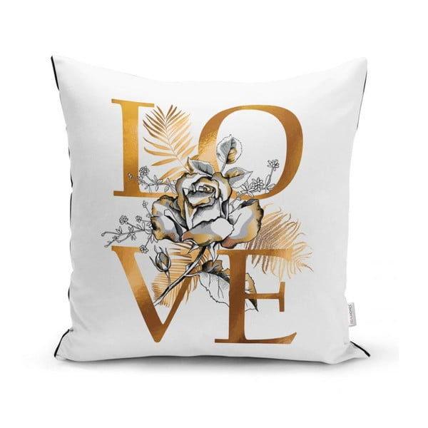Față de pernă Minimalist Cushion Covers Golden Love Sign, 45 x 45 cm