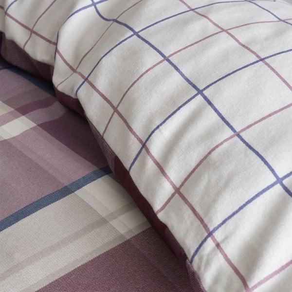 Lenjerie  violet pentru pat de o persoană 135x200 cm Check - Catherine Lansfield-image-3