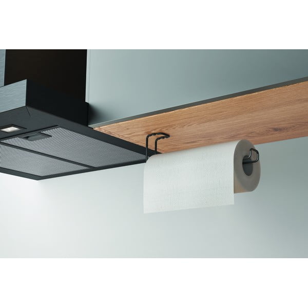 Suport de perete pentru prosoape de bucătărie Metaltex, negru-image-1