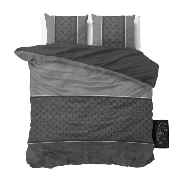 Lenjerie de pat din micropercal Sleeptime Luxury Barock, 160 x 220 cm, gri antracit
