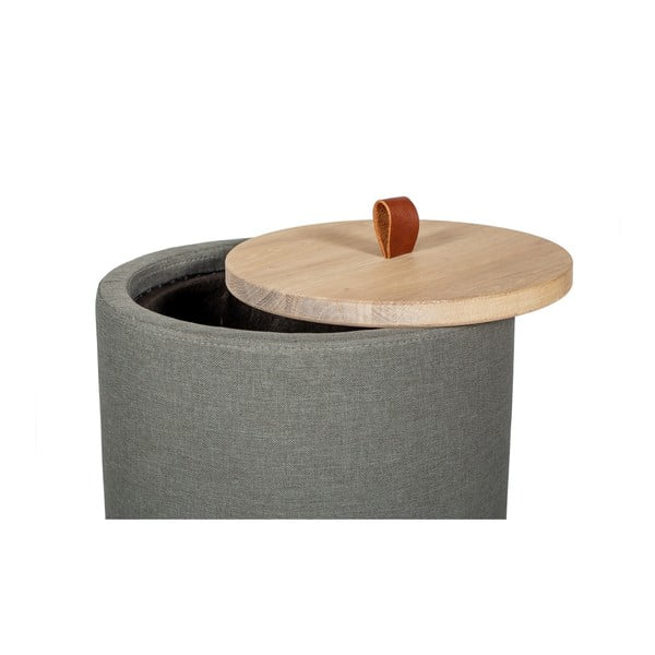 Măsuţă auxiliară cu spaţiu de depozitare şi panou detaşabil din stejar, culoare verde închis, ⌀ 36 cm, Askala Ibisco-image-2