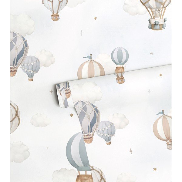 Tapet pentru copii din material nețesut 10 m x 50 cm Hot-Air Balloons – Lilipinso-image-3
