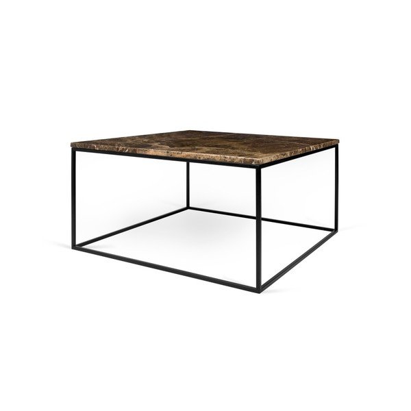 Măsuță TemaHome Gleam din marmură, cu picioare negre, 75 cm, maro-image-4