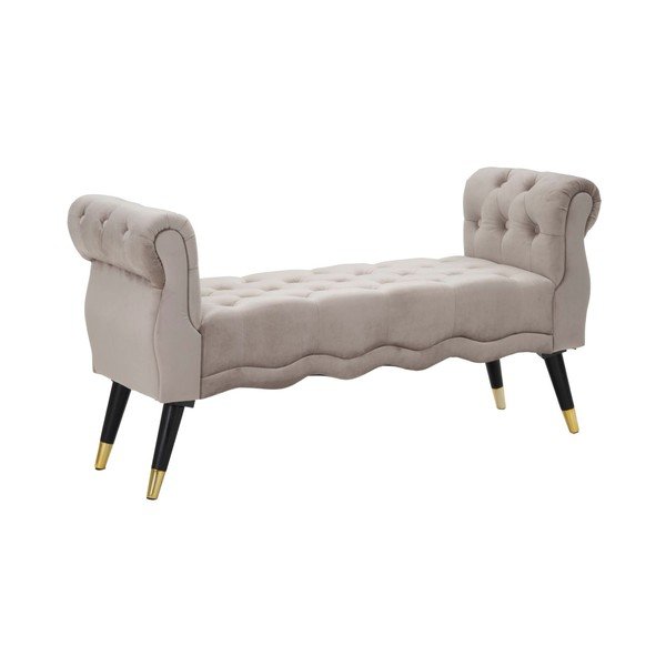 Bancă taupe cu tapițerie din catifea Paris – Mauro Ferretti-image-2