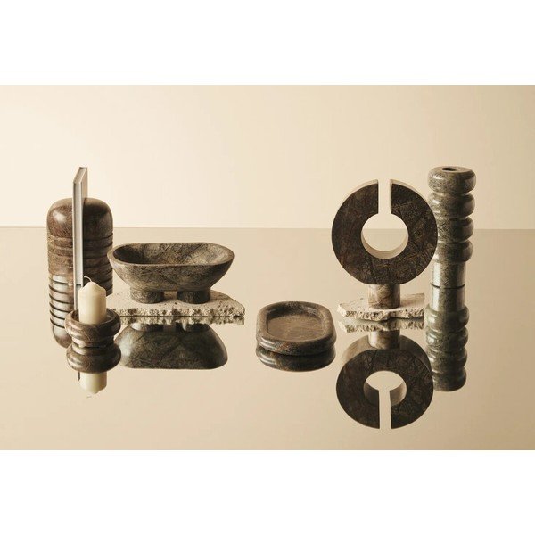Vază verde din marmură (înălțime 25 cm) Fazio – Premier Housewares-image-2