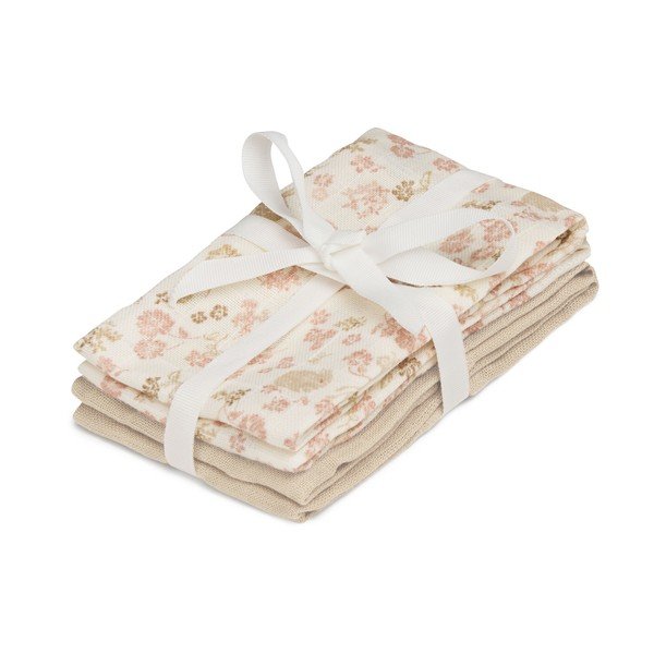 Prosopele de spălat pe corp bej 4 buc. din bumbac organic 30x30 cm Augusta – Cam Cam Copenhagen