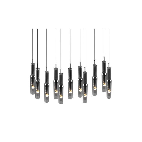 Lustră argintie LED cu abajur din sticlă Lucent – Trio Select-image-1