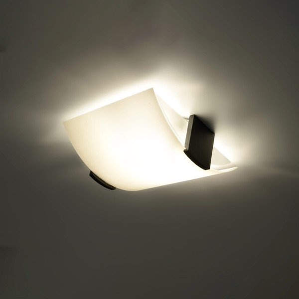 Plafonieră albă cu abajur din sticlă 33x30 cm Eva – Sollux-image-3