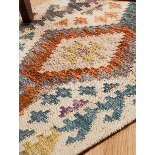 Covor tip traversă reversibil, țesut manual din lână 60x190 cm Kamal Oasis – Nouristan-image-4