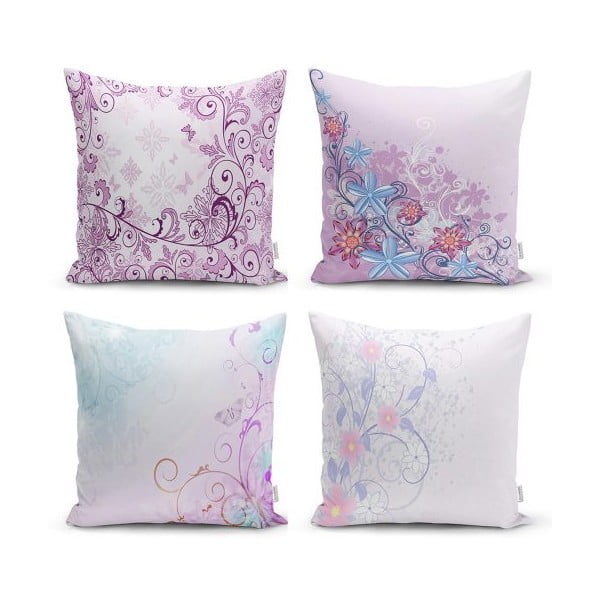 Set 4 fețe de pernă decorative Minimalist Cushion Covers Soft Pinky, 45 x 45 cm