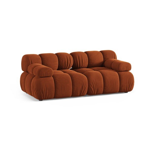 Canapea modulară teracotă cu tapițerie din catifea 188 cm – Micadoni -image-1