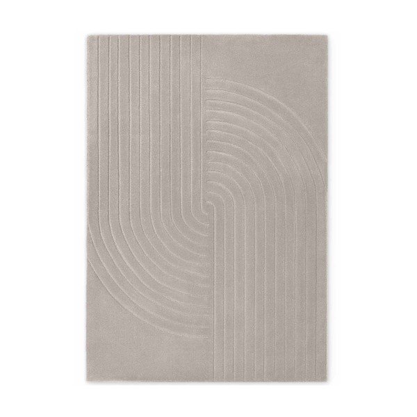 Covor gri deschis țesut manual din lână 200x300 cm Arcura – Vikosa