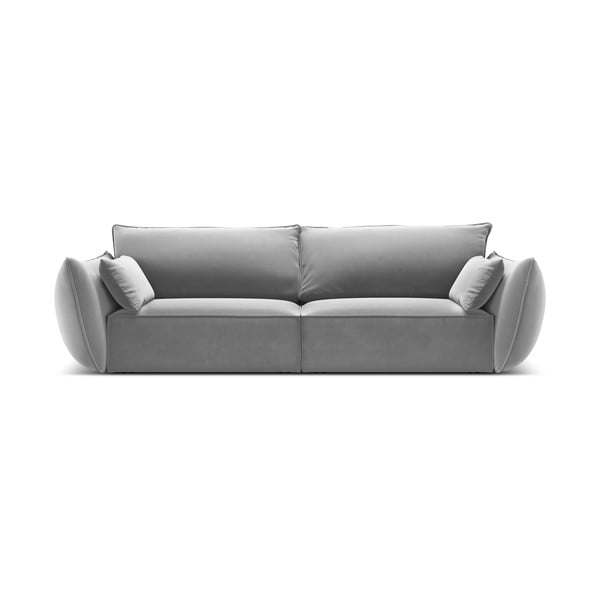 Canapea gri deschis cu tapițerie din catifea 208 cm Vanda – Mazzini Sofas