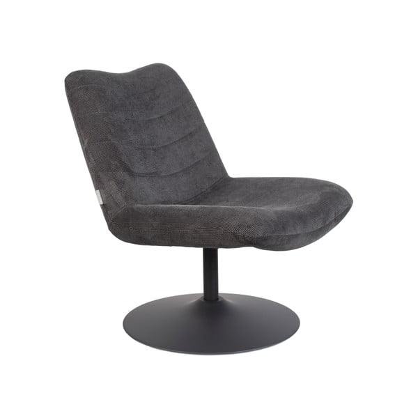 Fotoliu gri închis cu tapițerie din catifea Bubba – Zuiver