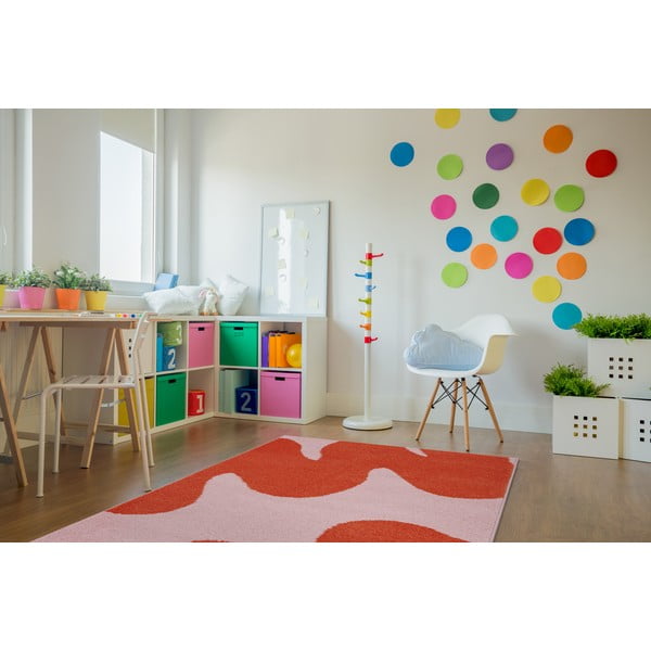 Covor pentru copii roșu-roz 80x150 cm Hugsy Coral – FD-image-1