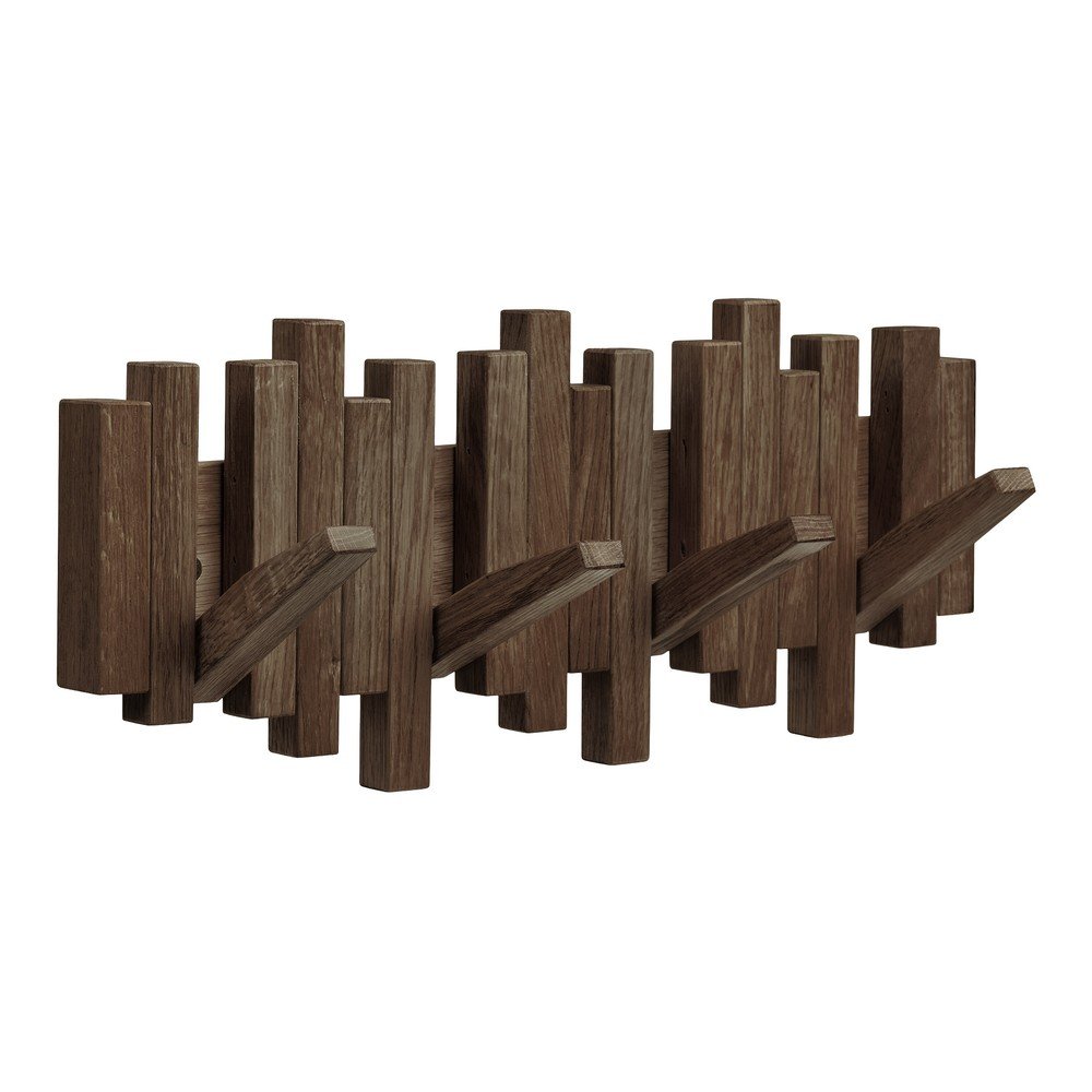 Cuier de perete maro închis din lemn de stejar 40 cm Caltra – House Nordic