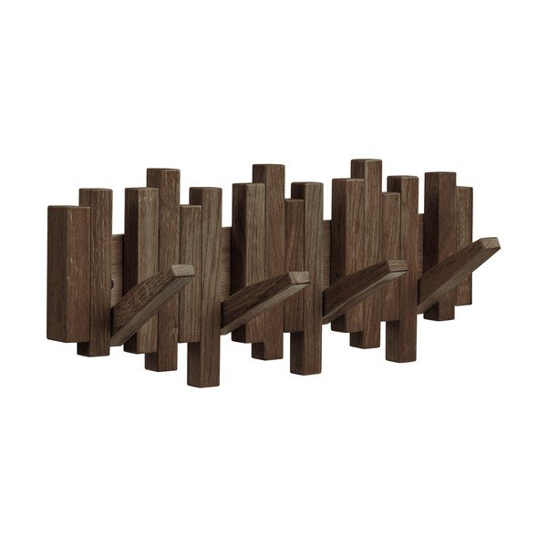 Cuier de perete maro închis din lemn de stejar 40 cm Caltra – House Nordic