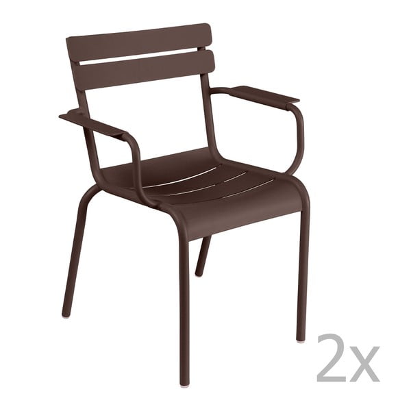 Set 2 scaune cu mânere Fermob Luxembourg, maro