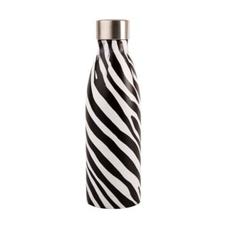 Sticlă din oțel inoxidabil Navigate Zebra, 0,5 l, negru - alb