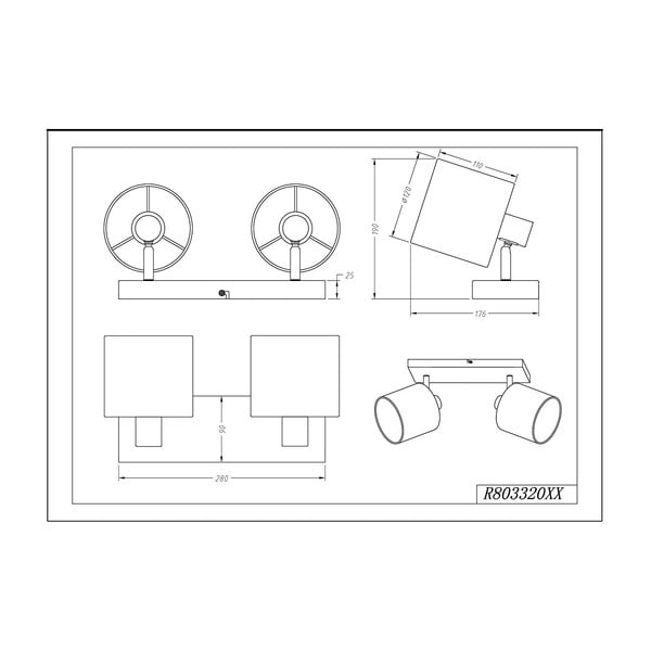 Plafonieră albă/gri cu abajur textil ø 12 cm Tommy – Reality-image-2