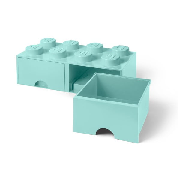 Cutie depozitare cu 2 sertare LEGO®, verde mentă-image-4