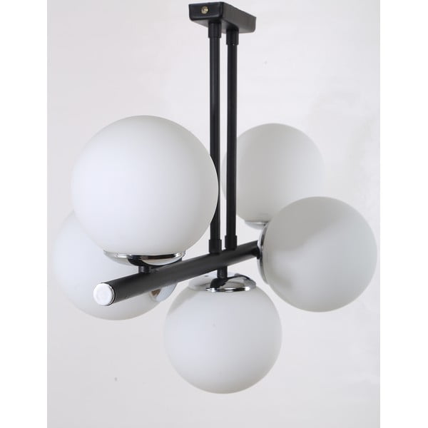 Plafonieră alb-negru  cu abajur din sticlă ø 15 cm Sail – Squid Lighting-image-2