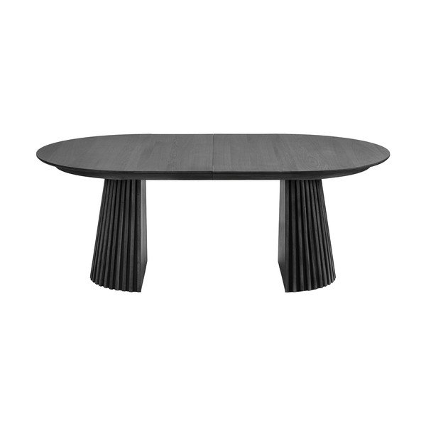 Masă de dining extensibilă cu aspect de lemn de stejar cu blat suplimentar Osaka – House Nordic-image-3