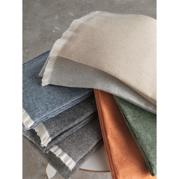 Pled din amestec de bumbac Euromant Linen, 140 x 180 cm, portocaliu-image-1