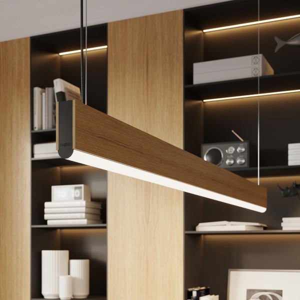Lustră în culoare naturală LED din lemn masiv LYKKE – Thoro-image-3