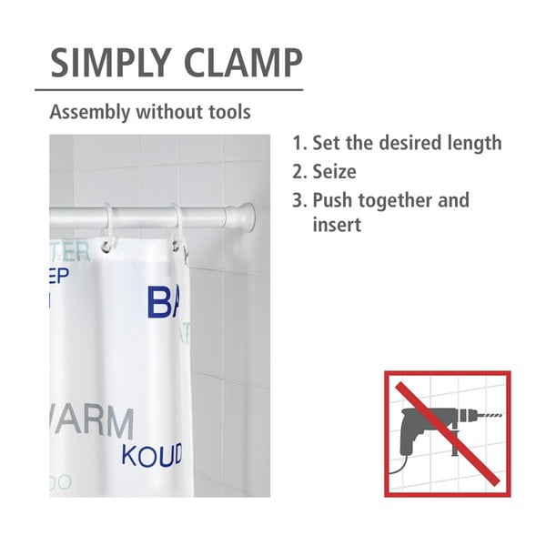Bară pentru perdea de duș albă 110 - 185 cm – Wenko-image-4