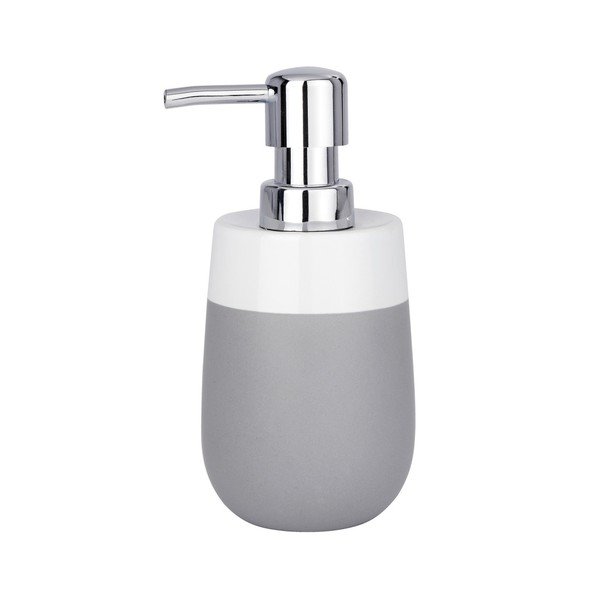 Dozator ceramică pentru săpun Wenko Malta, alb - gri-image-1