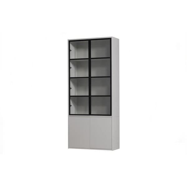 Vitrină gri deschis din lemn   de pin 101x230 cm Basic – vtwonen-image-2