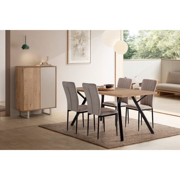 Scaune de dining gri-deschis 4 buc. Holly – Marckeric-image-1