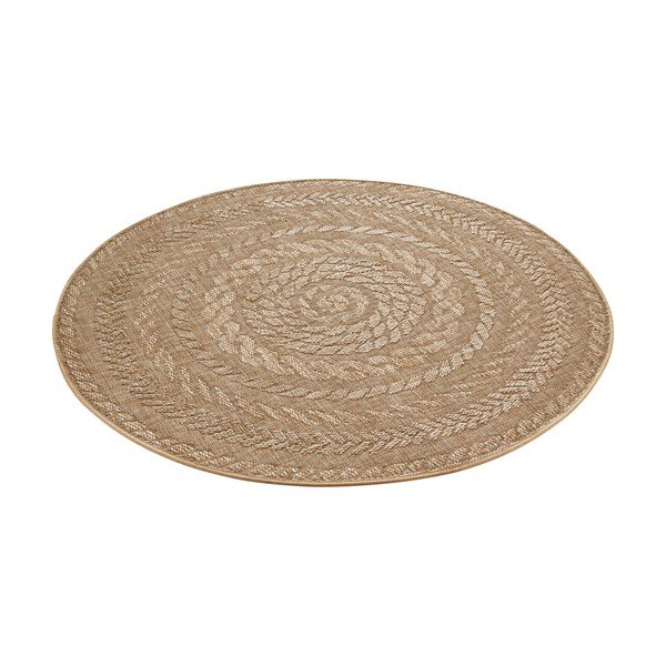 Covor pentru exterior și interior bej rotund ø 200 cm Almendro – Hanse Home-image-3