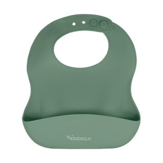 Bavetă din silicon cu buzunar Kindsgut Bib, verde