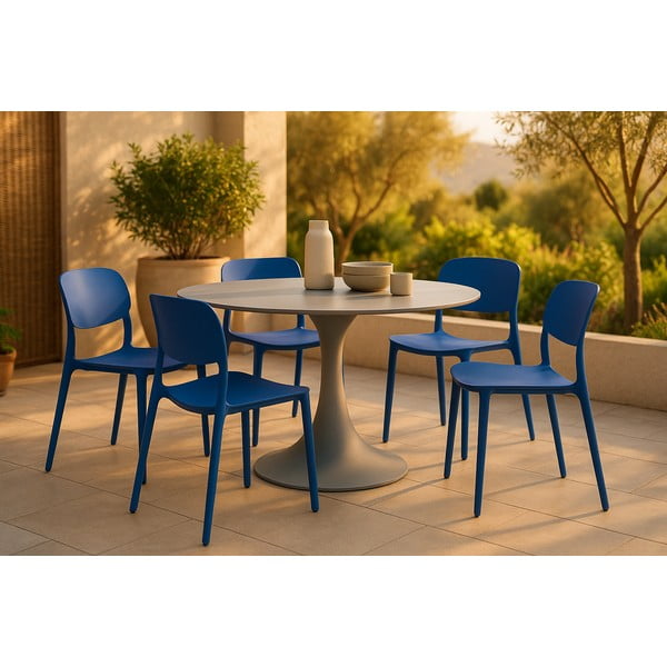 Scaun de grădină albastru din plastic Hébé – Bonami Essentials-image-1