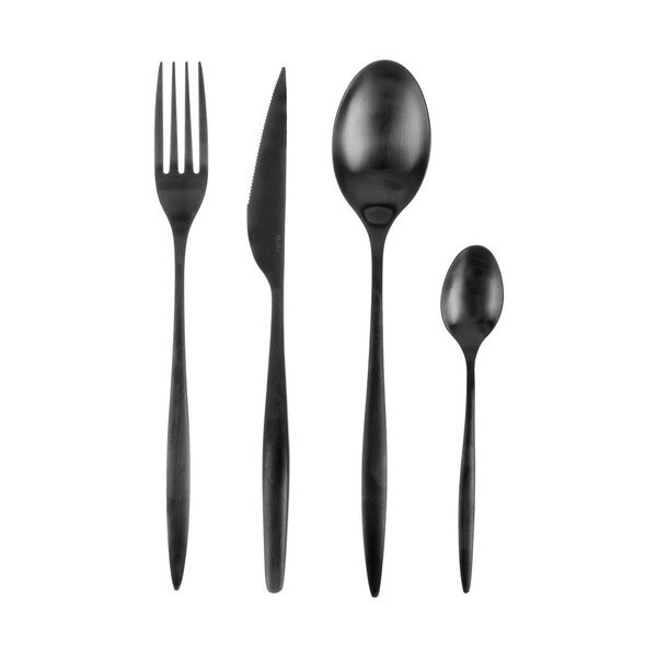 Tacâmuri negre din oțel inoxidabil 24 buc. – Orion