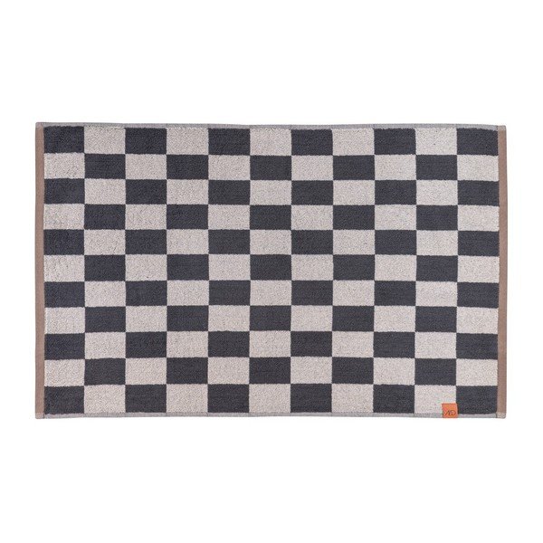 Covoraș de baie gri antracit/bej pentru duș din bumbac organic 50x80 cm Retro – Mette Ditmer Denmark