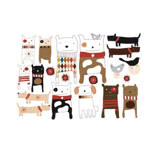 Autocolant refolosibil Chocovenyl Dogs, 59 x 40 cm-image-1