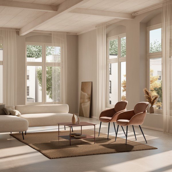 Măsuță de cafea teracotă din metal 70x73 cm Beatrix – MOME-image-1