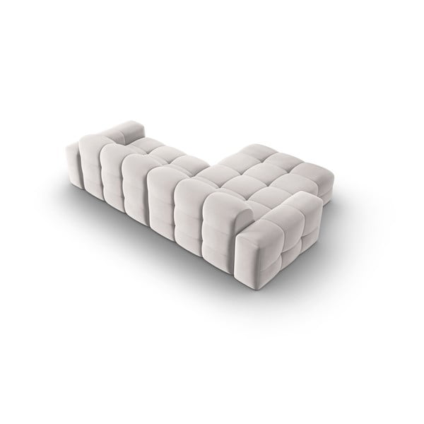 Colțar gri deschis cu tapițerie din catifea (pe partea stângă) Kendal – Micadoni Home-image-4