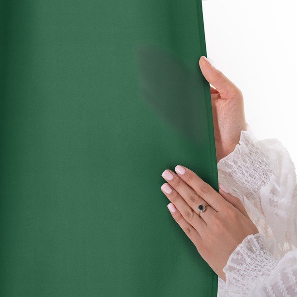 Draperie verde-închis dimout (semi-opacă) 140x250 cm Carli Tie – Restilo-image-4
