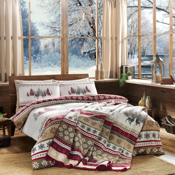 Lenjerie de pat cu cearșaf Snow, 160 x 220 cm