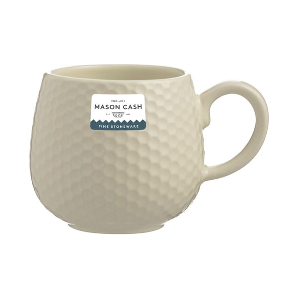 Cană crem pentru latte din ceramică 350 ml Embossed Honeycomb – Mason Cash-image-1