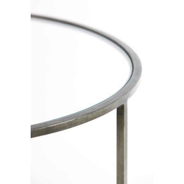 Măsuțe de cafea rotunde din sticlă gri în set de 2 buc. ø 75 cm Duarte - Light & Living-image-4