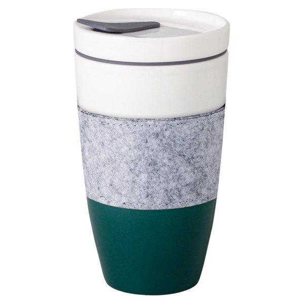 Cană de voiaj din porțelan Villeroy & Boch Like To Go, 350 ml, verde - alb-image-2