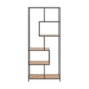 Bibliotecă neagră/cu aspect de lemn de stejar 77x185 cm Seaford – Actona